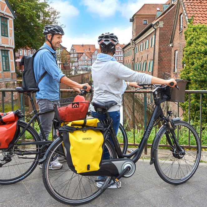 Radfahrer in der Hansestadt Stade